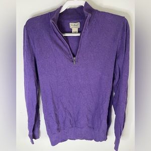 L.L Bean Purple Zip Pullover Sweater